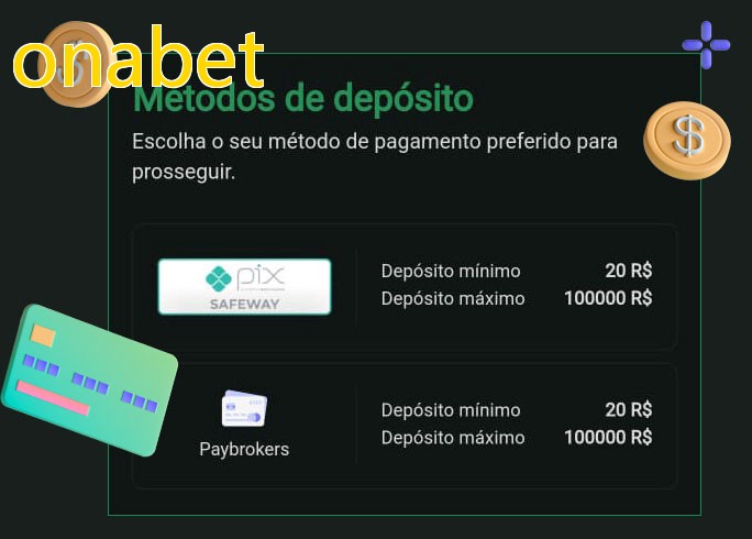 O cassino onabetbet oferece uma grande variedade de métodos de pagamento